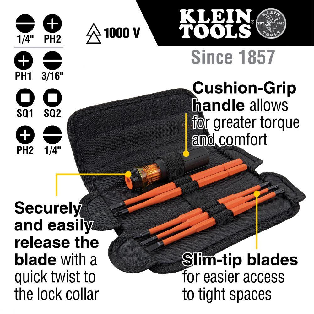 Klein Insulated Screwdriver Set Insulated handle 5pc