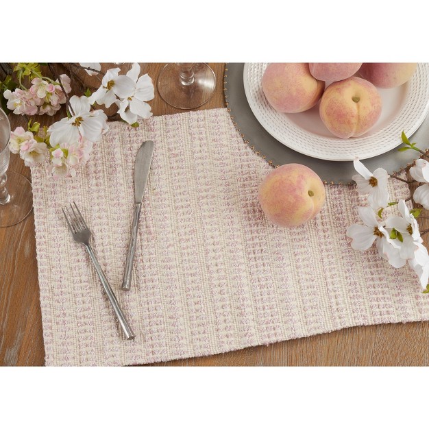 Saro Lifestyle Line Design Woven Placemats set Of 4