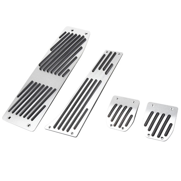 Unique Bargains Footrest Brake Pedal Pad Cover Kit For Bmw M3 E93 E46 2000 2013 Black Silver Tone 1set