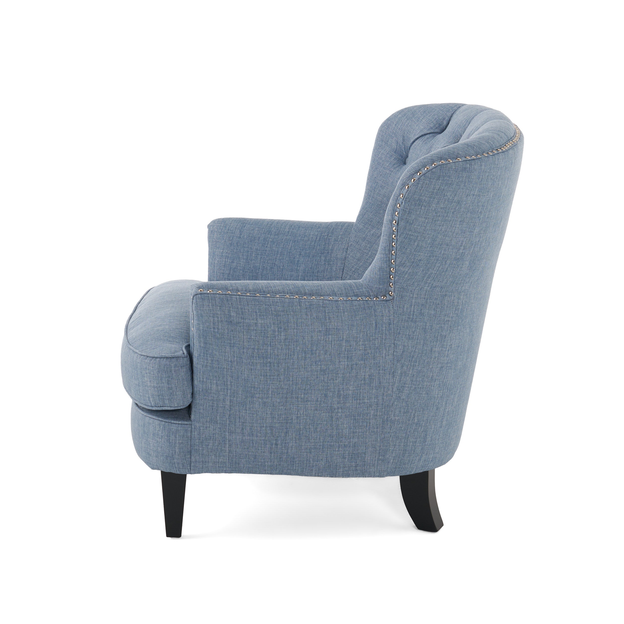 Alfred Button Tufted Fabric Club Chair