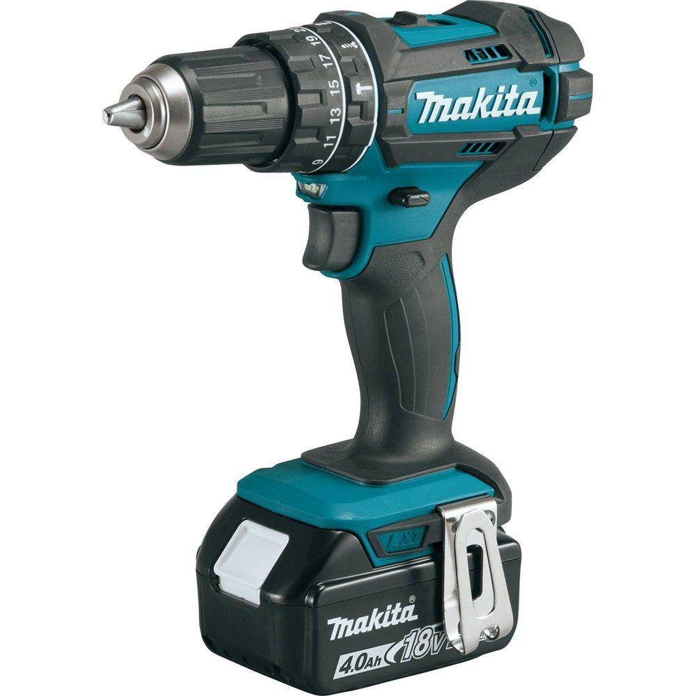 Makita 18V LXT Lithium-Ion Cordless Combo Kit (2-Piece) Hammer DrillImpact Driver w (2) Batteries (4.0Ah) Charger Case XT261M