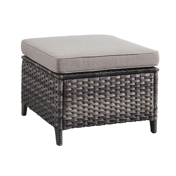 2 Piece Outdoor Ottoman Wicker Patio Ottomans