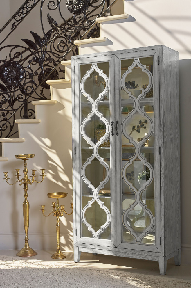 Mckellen 2 door Tall Cabinet Antique White   Modern   Accent Chests And Cabinets   by Modon  Houzz