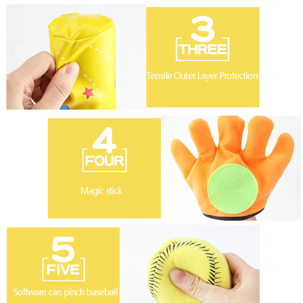 SANAG 4pcs/set Baby Baseball Toys Set Soft Baseball Sport Toys Children Bat Gloves Ball Kit Kids School Game Playing Gift