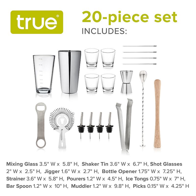 20 Piece Barware Set by True