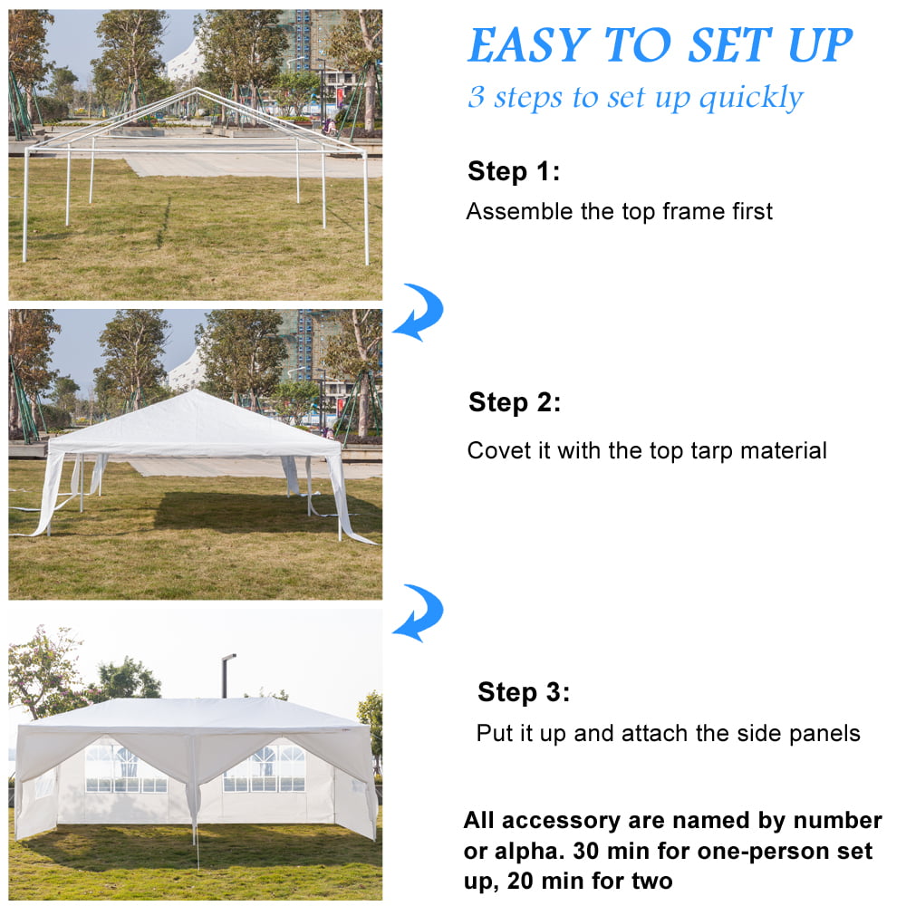 Ktaxon 10' x 20' Party Tent Wedding Canopy Tent Pavilion w/6 Side Walls White