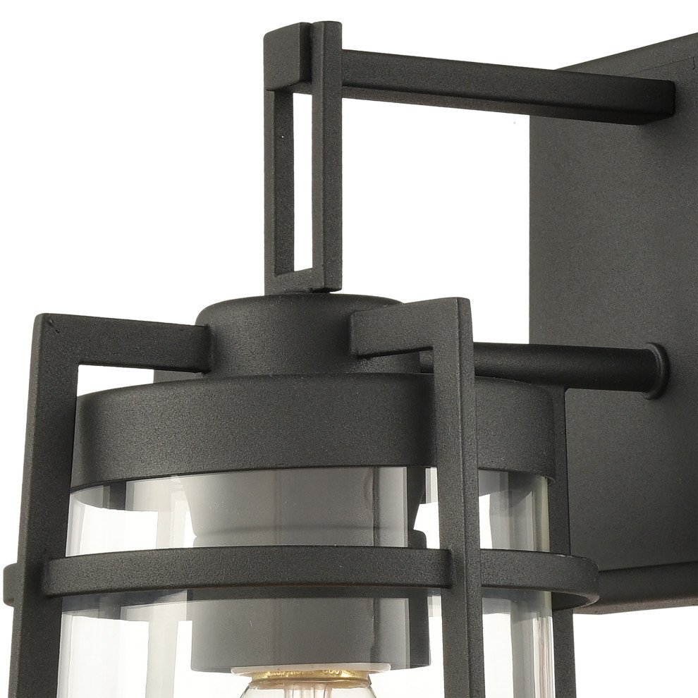 Crofton 12 quotHigh 1 Light Outdoor Sconce  Charcoal   Transitional   Outdoor Wall Lights And Sconces   by ELK Group International  Houzz