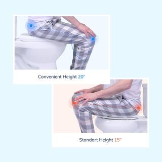 Convenient Height 2-Piece 1.28.09 GPF Dual Flush Elongated 20 in. Extra Tall Toilet in White Seat Included model S