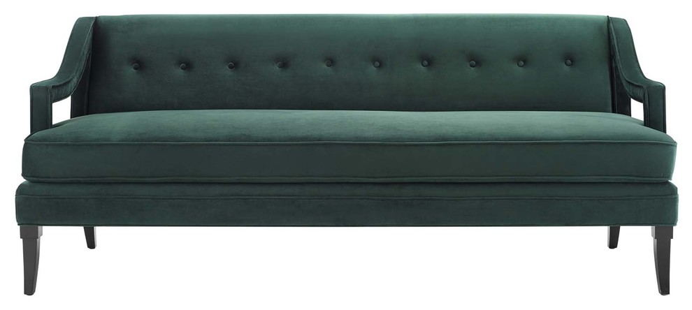 Modern Contemporary Urban Living Tufted Sofa  Velvet Fabric   Transitional   Sofas   by House Bound  Houzz