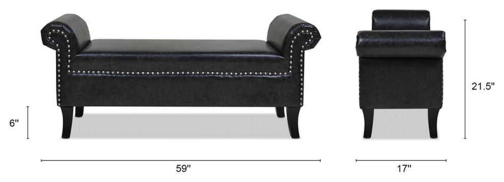 Kathy Roll Arm Entryway Accent Bench   Transitional   Upholstered Benches   by Jennifer Taylor Home  Houzz