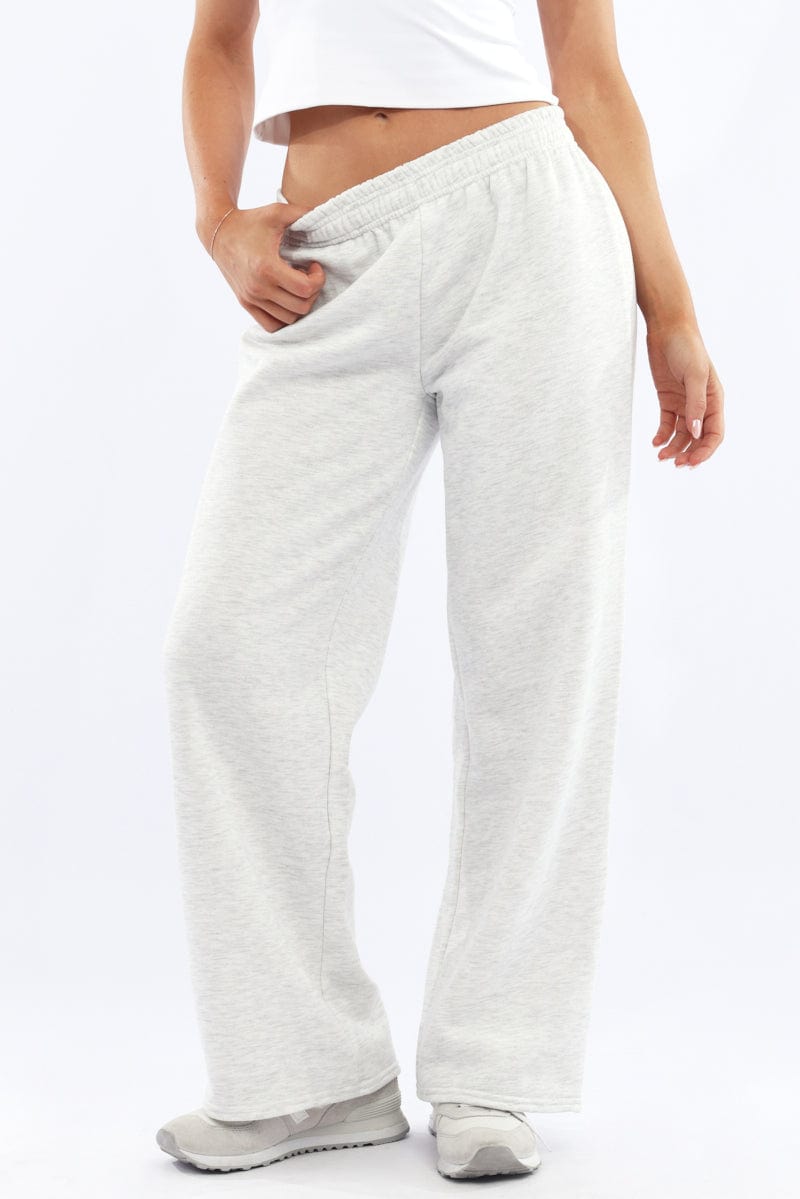 Grey Track Pants Wide Leg