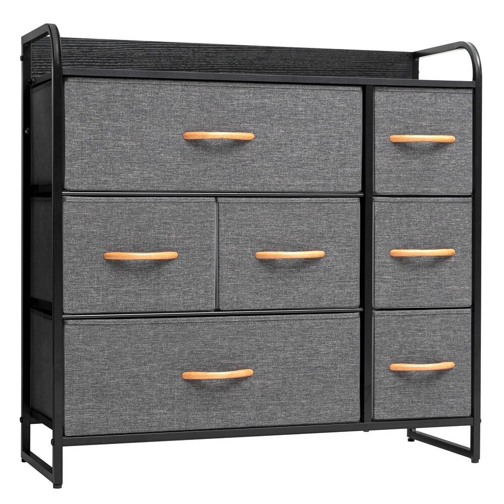 7 Drawers Wide Dresser Storage Chest Organizer Unit