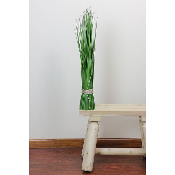 30.25 Green Artificial Onion Grass Bundle Wrapped Jute Rope Decor