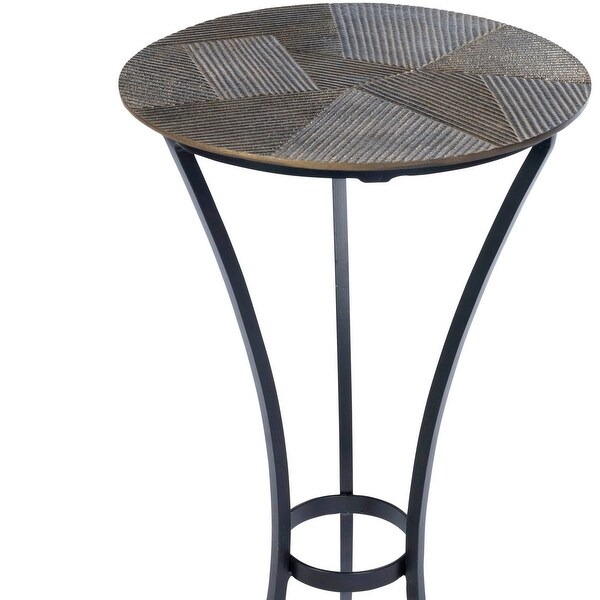 Offex Gaston Metal Modern Round Decorative End Table - 13