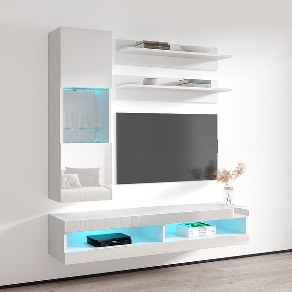 Fly H3 34TV Wall Mounted Floating Modern Entertainment Center