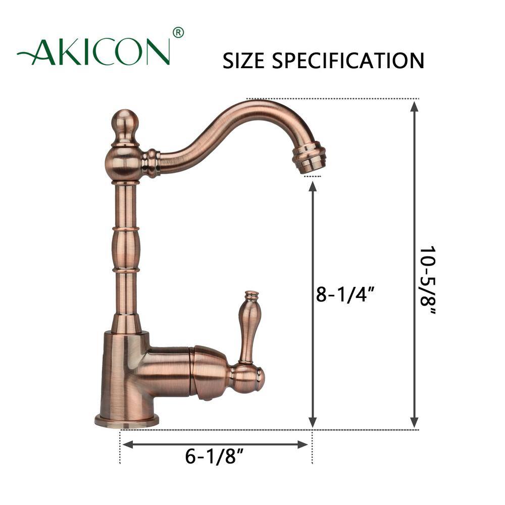 Akicon Single-Handle Deck Mounted Bar Faucet in Antique Copper AK118P1-AC