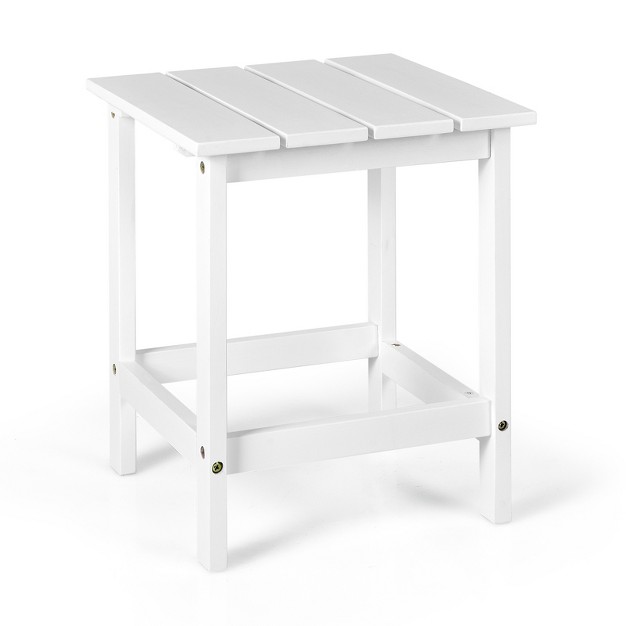 Outdoor Square Side End Table Wooden Coffee Table Suitable For Garden Patio Balcony White gray black