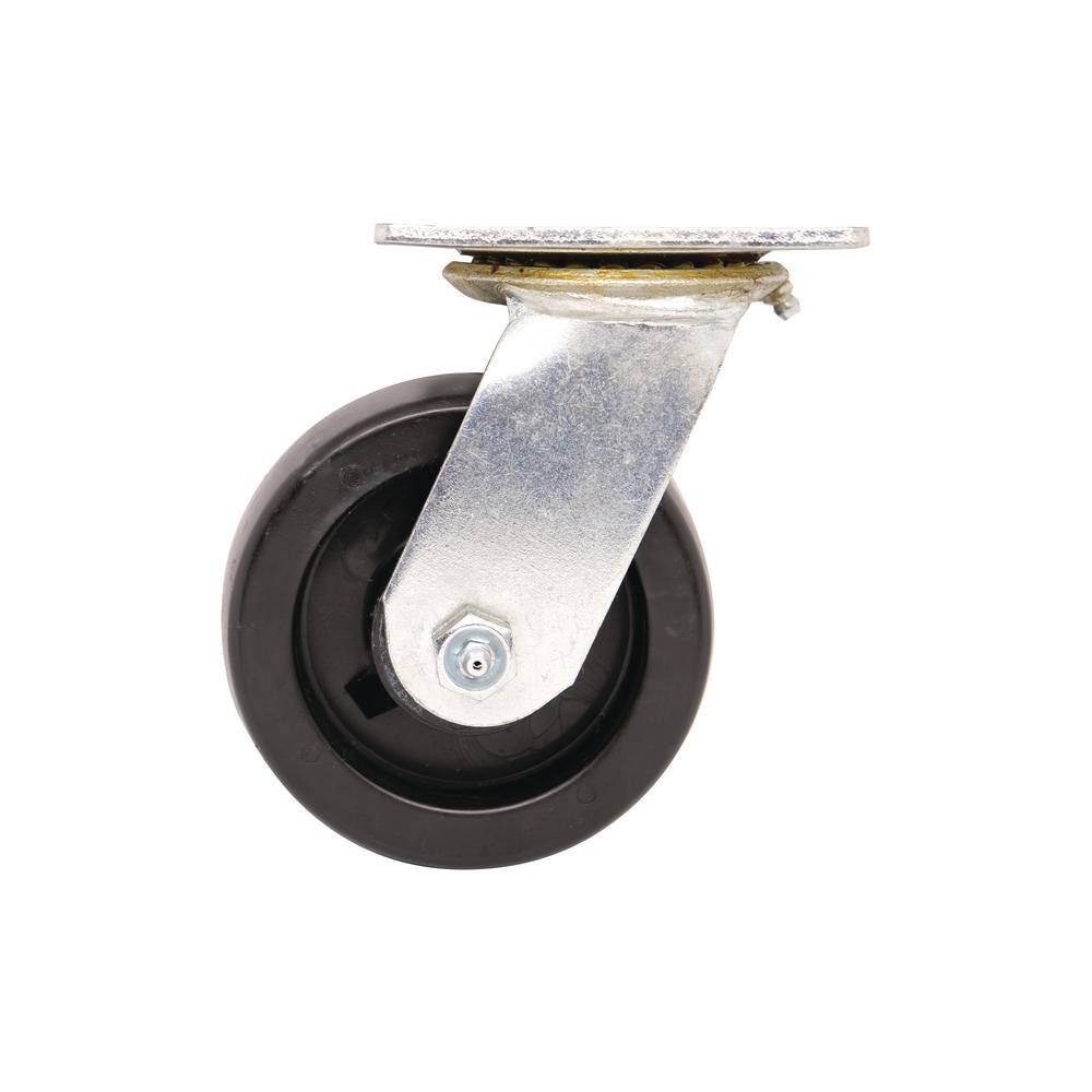 Shepherd 5 in. Black Polypropylene and Steel Swivel Plate Caster with 500 lb. Load Rating 9388