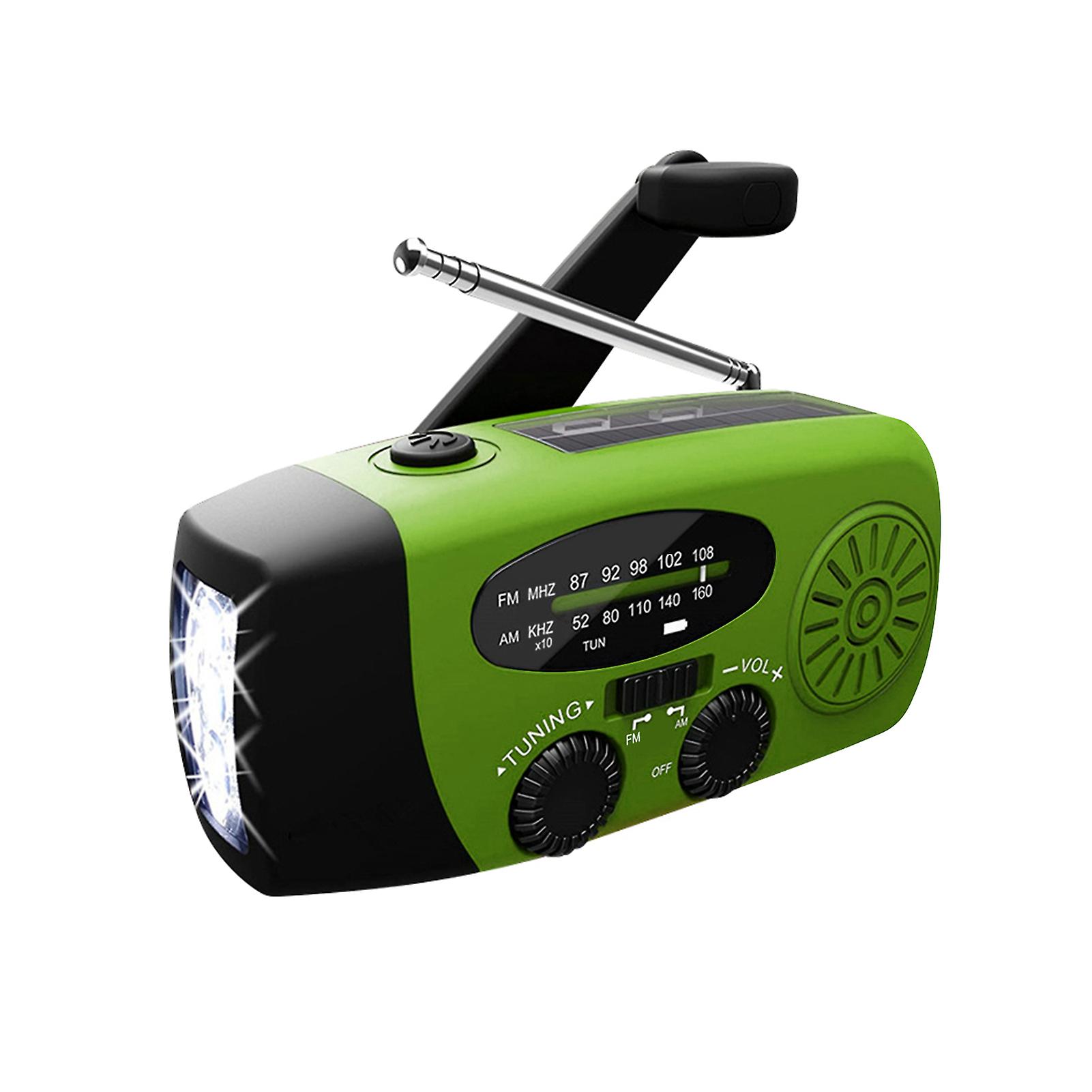 Emergency Radio Hand Crank Solar Weather Radio 1200mah Am / Fm / Noaa Emergency Weather Radio Portable Power Bank With Solar Charging and Hand Crank and B