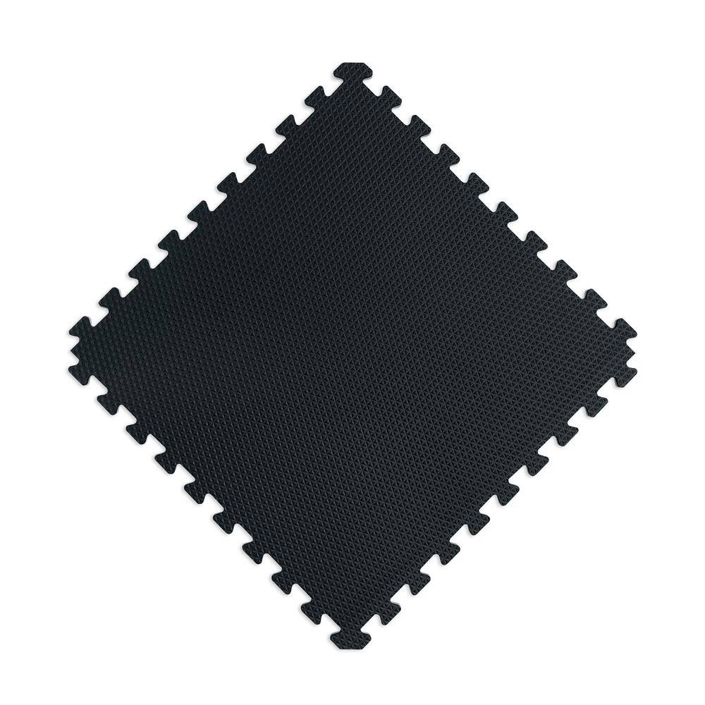 Norsk Reversible Stone GrayBlack Faux Wood 24 in. x 24 in. x 0.47 in. Foam Mats (4-Pack) 340247