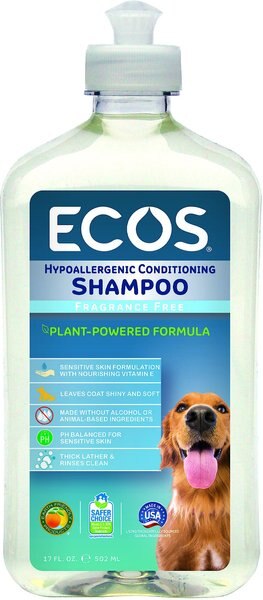 ECOS for Pets! Hypoallergenic Fragrance Free Dog Conditioning Shampoo， 17-oz bottle