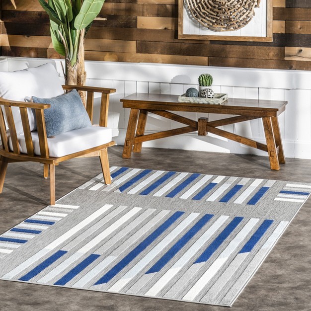 Nuloom Adali Contemporary Striped Indoor outdoor Patio Area Rug