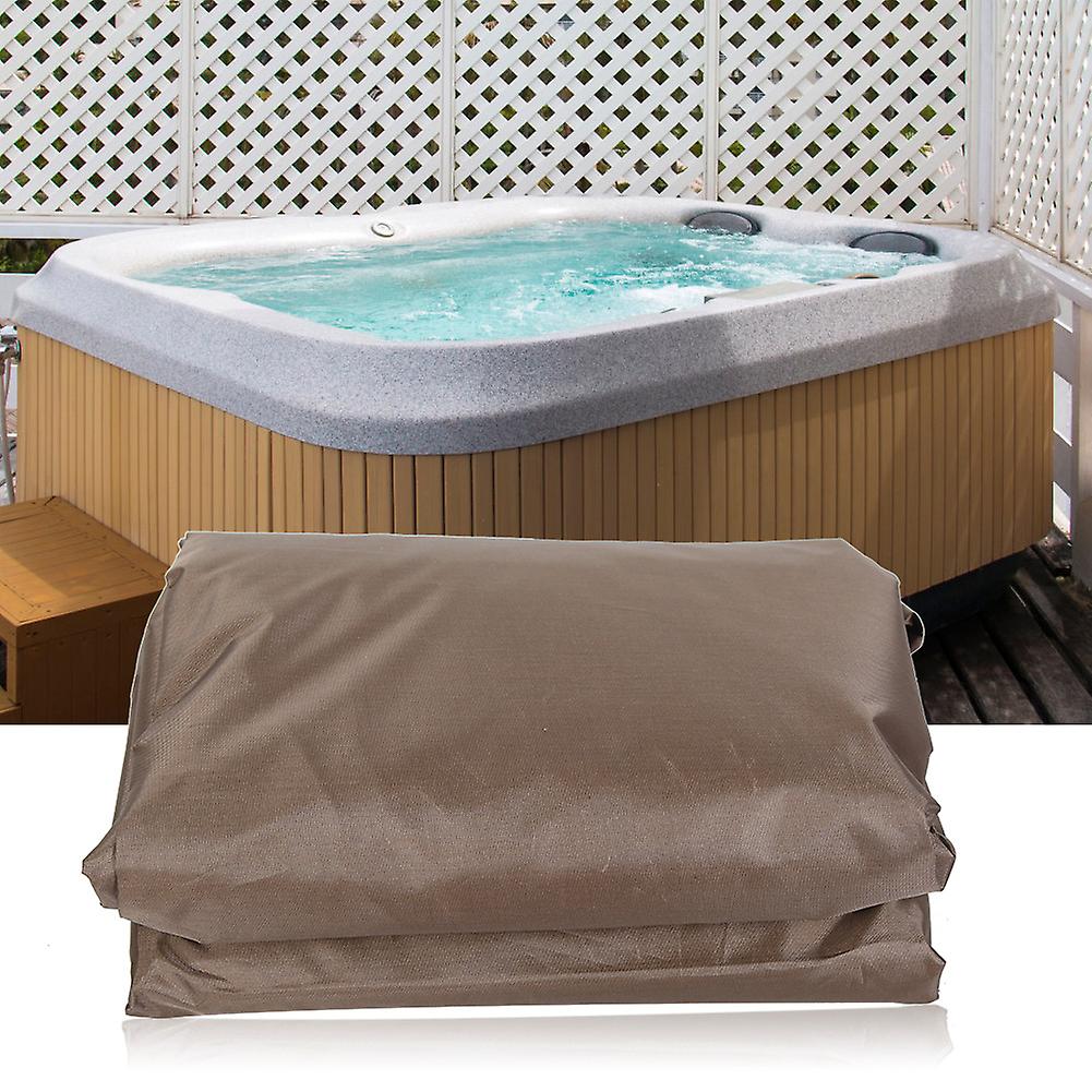 Outdoor Hot Tub Cover Waterproof Heavy Duty Square Hot Tub Spa Covers Replacement For Patio Hot Tub Protector 90.9 X 90.9 X 11.8 Inches_x000d_[brown]