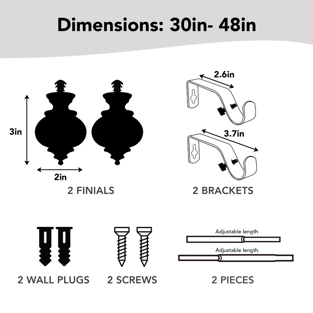 Deconovo Adjustable Single Curtain Rod for Windows   Doors