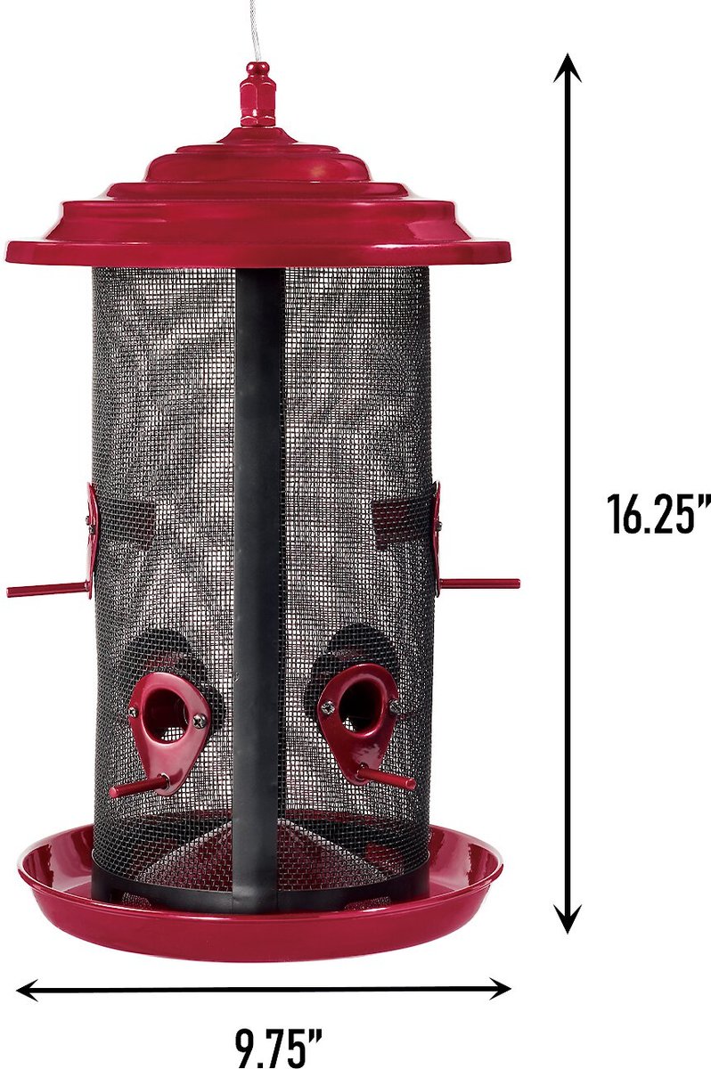 North States Crimson Extra Large Twin Bird Feeder， Red