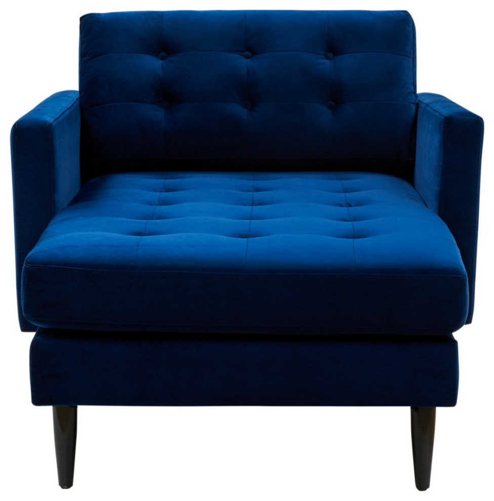 Raymond Tufted Chaise Navy   Midcentury   Indoor Chaise Lounge Chairs   by V.S.D Furniture  Houzz