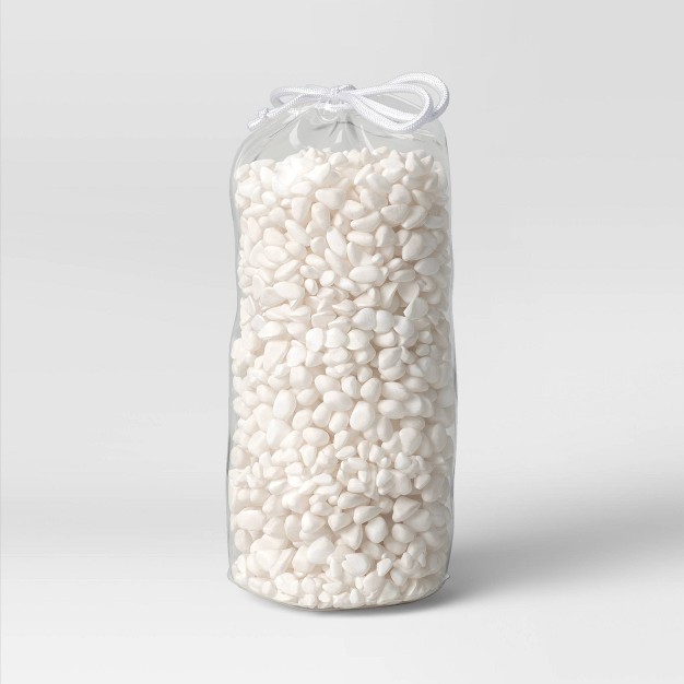 Decorative Filler Stone In Drawstring Bag White