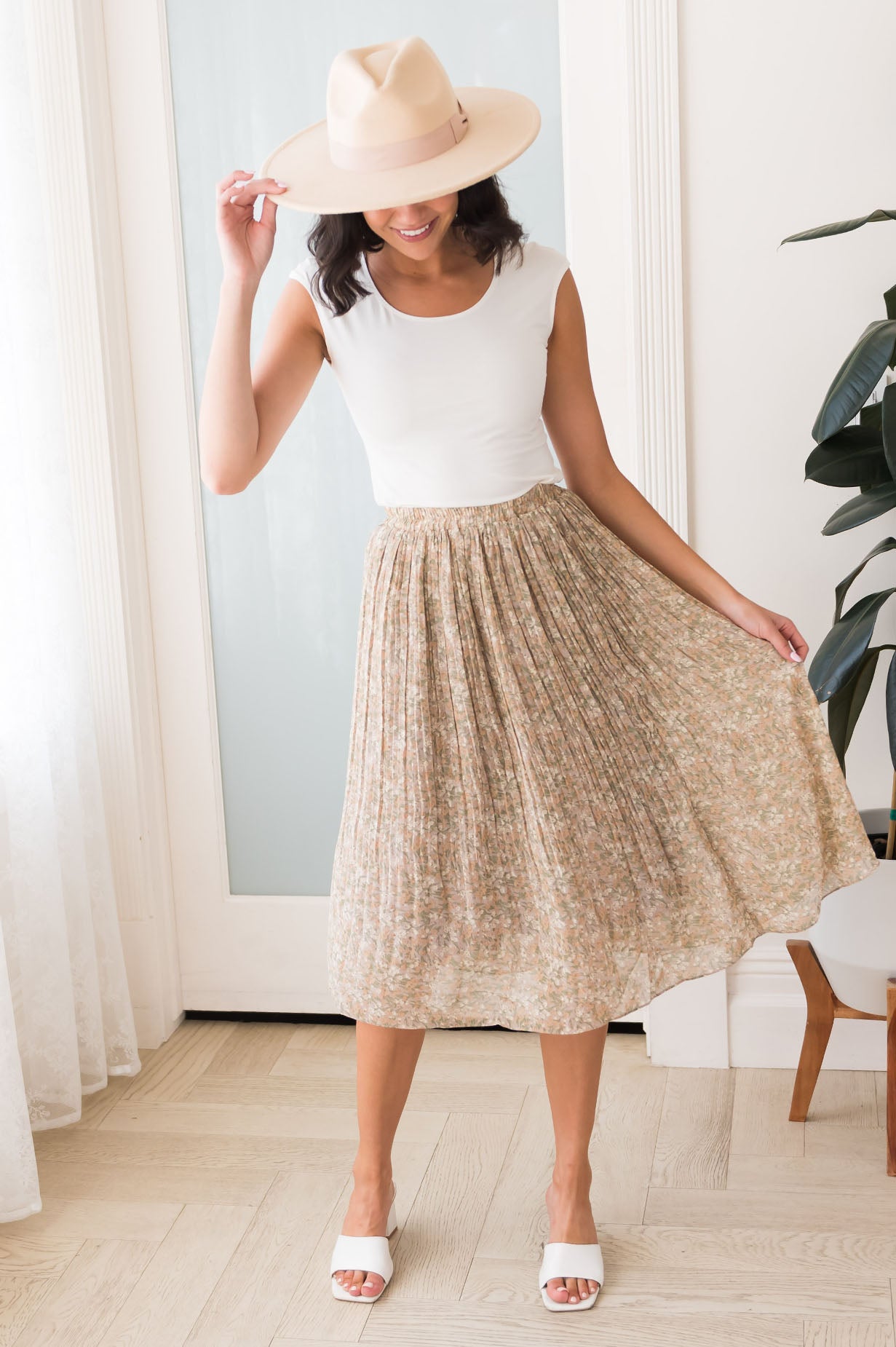 Fall Blooms Modest Pleat Skirt