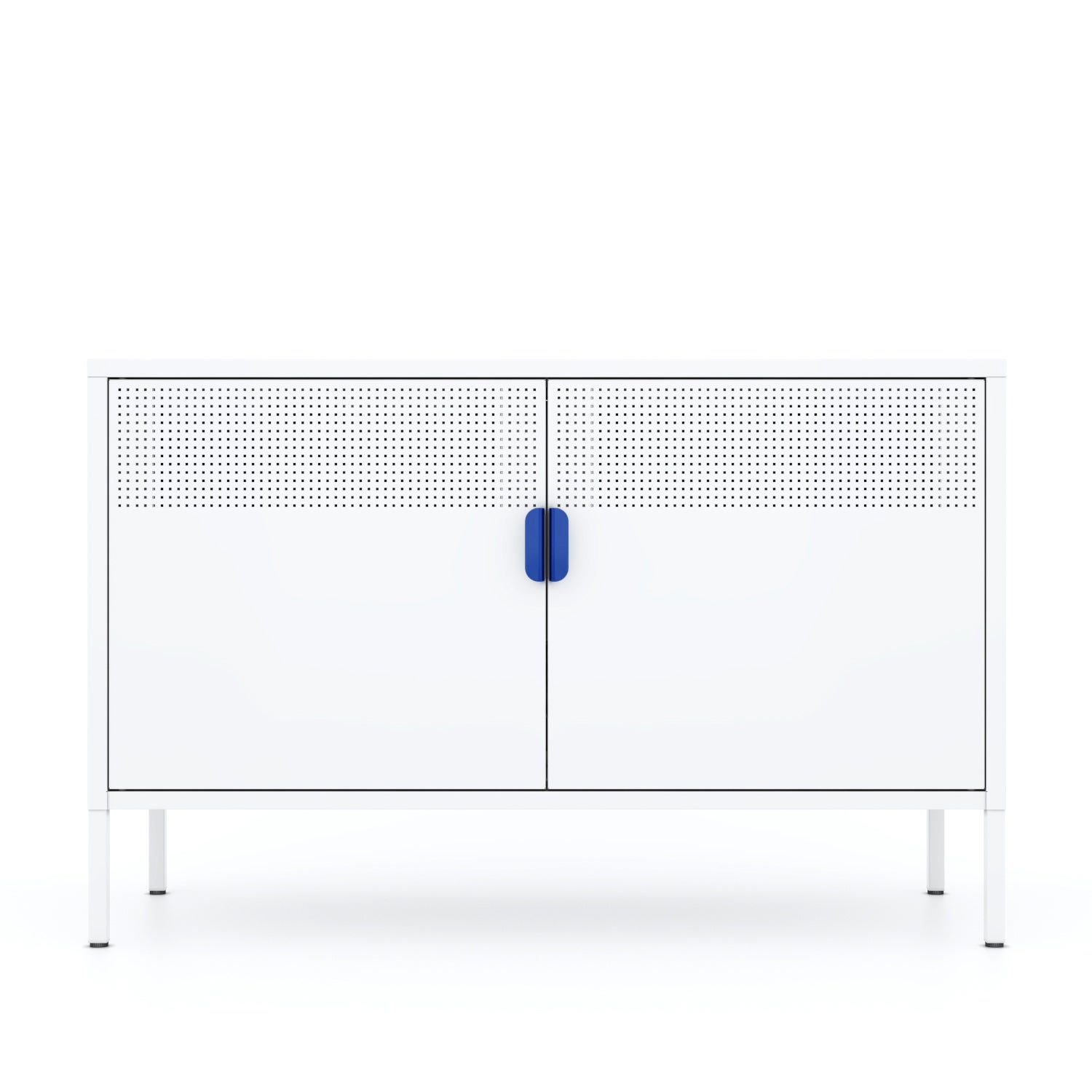 Metal Storage Locker Cabinet， Adjustable Shelves Free Standing Ventilated Sideboard Steel Cabinets