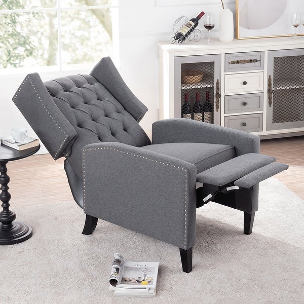 Manual Wing Upholstered Accent Chair Armchair with Tufted Back - 27