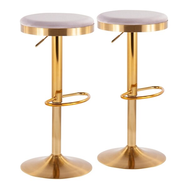 Silver Orchid Goddard Gold Adjustable Bar Stool (Set of 2)