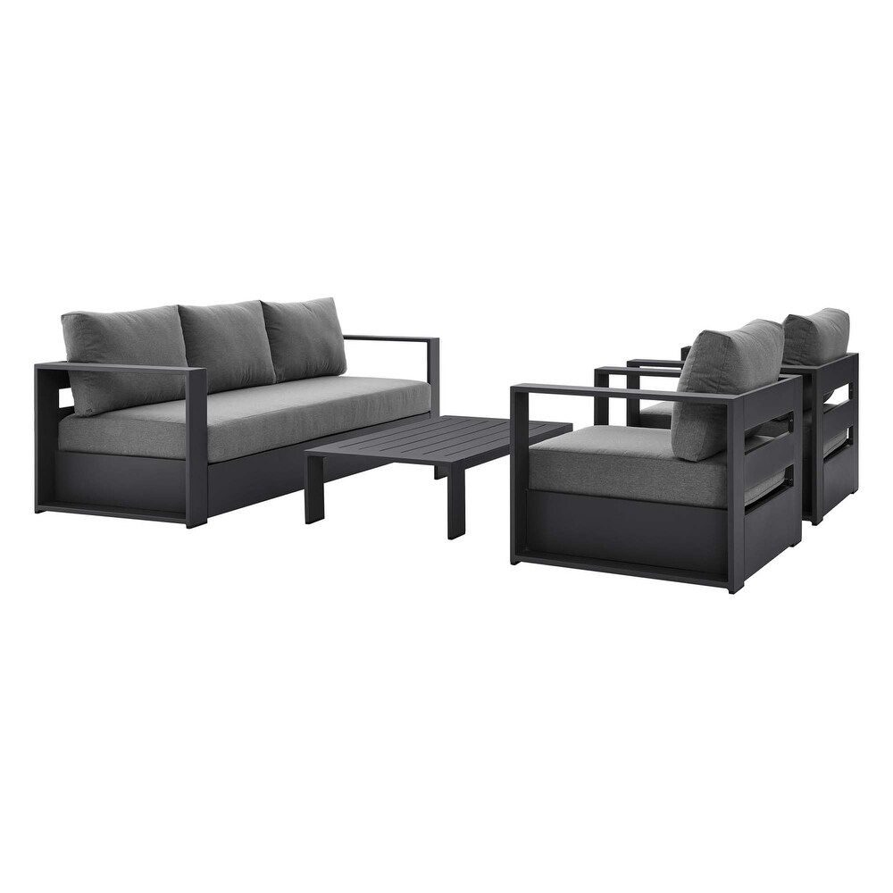 Tahoe Outdoor Aluminum 4 piece Conversation Set with Coffee Table