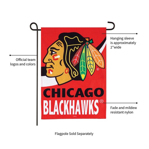 Evergreen Flag Ds New Burlap Garden Chicago Blackhawks