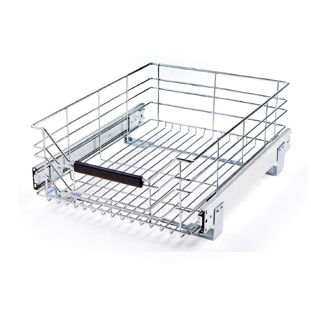 Seville Classics 14 in W x 17.75 in D  Pull Out Sliding Steel Wire Cabinet Organizer Drawer