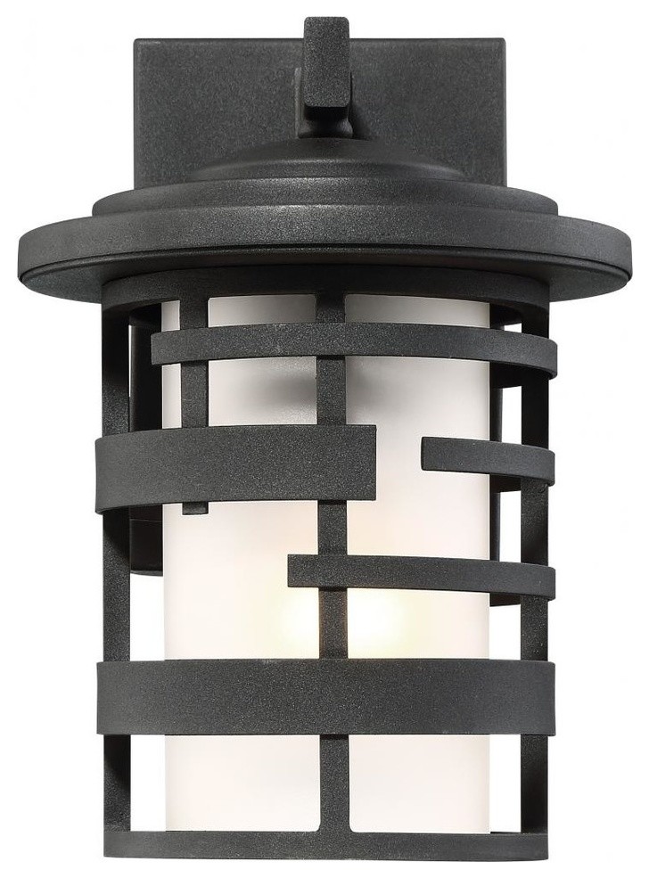 Lansing 1 Light 10 quotOutdoor Wall Lantern With Etched Glass   Transitional   Outdoor Wall Lights And Sconces   by Satco Lighting  Houzz