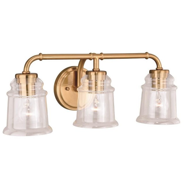 Vaxcel Toledo 3 Light Vanity Natural Brass