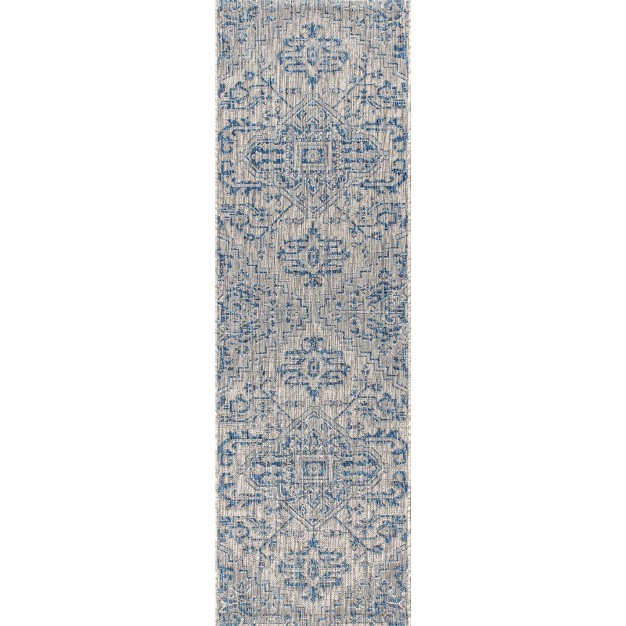 Estrella Bohemian Inspired Medallion Textured Weave Indoor outdoor Area Rug Jonathan Y