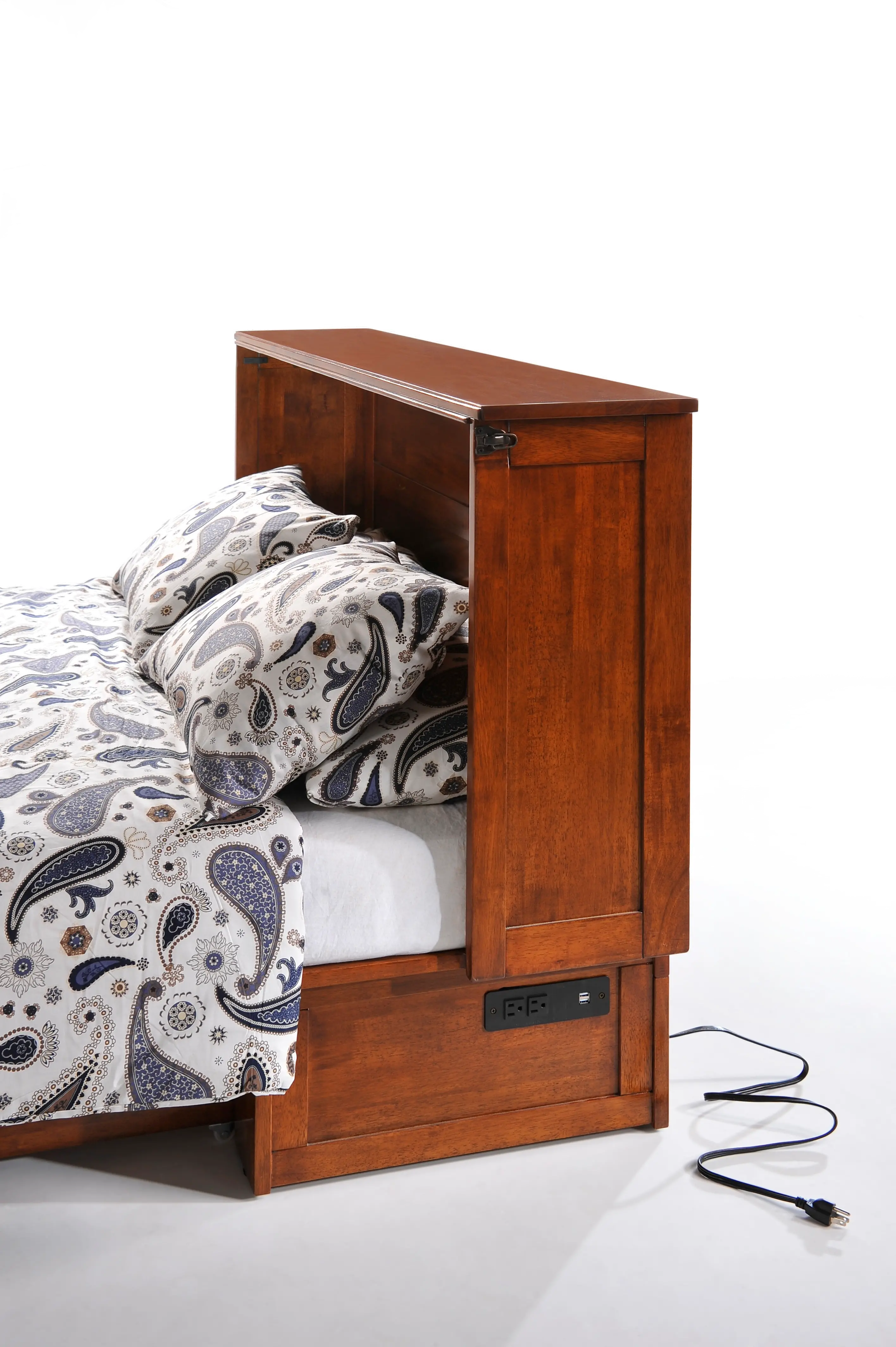 Classic Cherry Brown Queen Murphy Bed - Clover