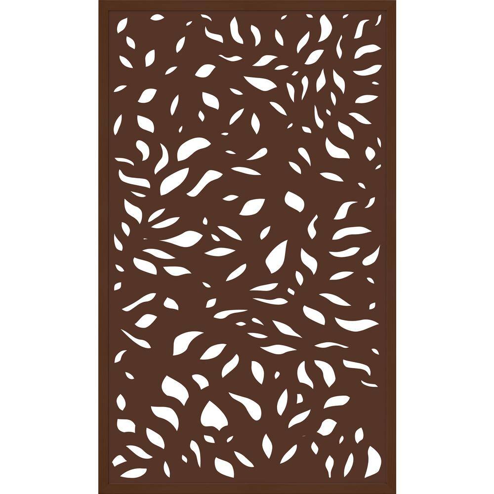 Modinex 5 ft. x 3 ft. Framed Espresso Brown Decorative Composite Fence Panel featured in The Leaf Design USAMOD3EF