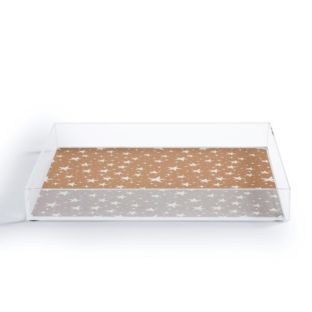 Avenie Stars In Neutral Acrylic Tray deny Designs