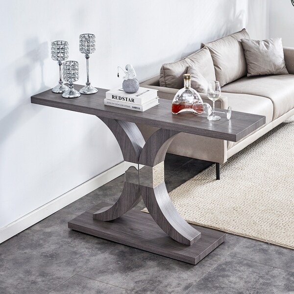 Modern minimalist style wood foyer table