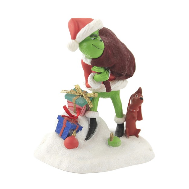 Christmas Grinch With Max Figurine One Figurine 5 5 Inches Fabriche Dr Seuss Grh5181 Resin White