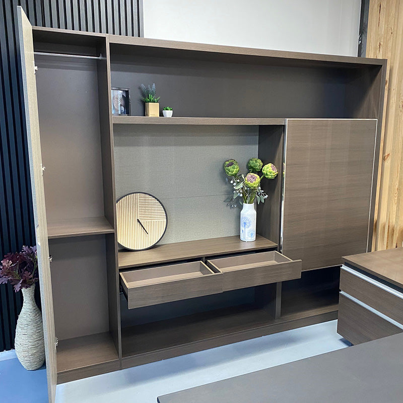 Carter Display Cabinet 2.4M - Coffee & Grey