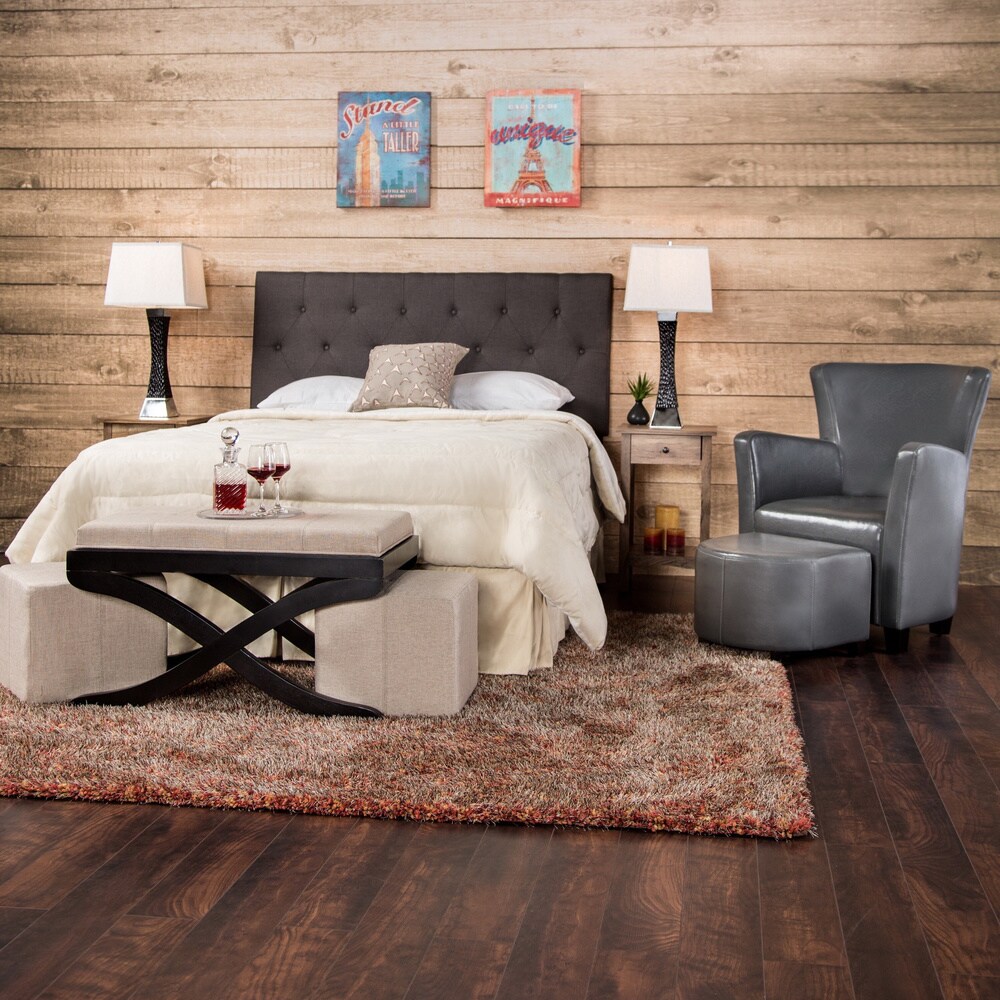 Barn Modern Grey Fabric Upholstered Tufted Headboard by Furniture of America