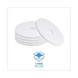 Boardwalk Polishing Floor Pads 18 in. Dia White (5-Carton) BWK4018WHI