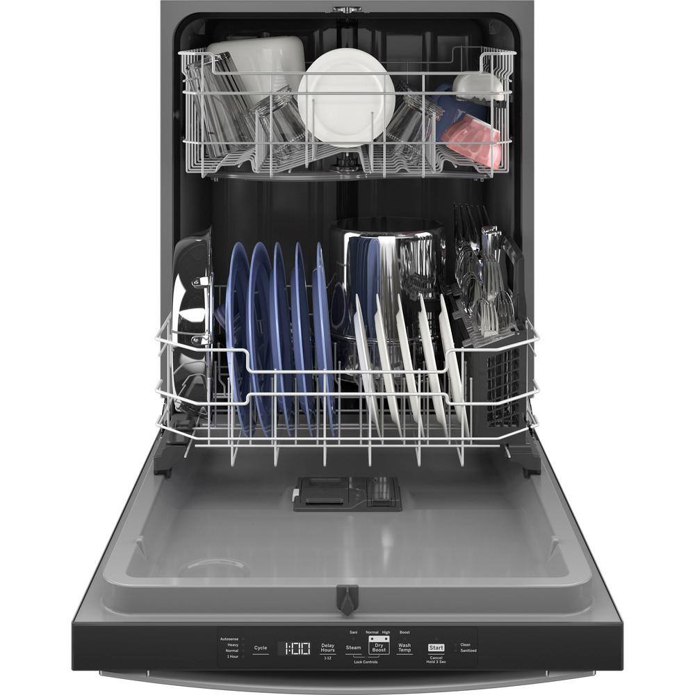 GE 24 in. Built-In Tall Tub Top Control Stainless Steel Dishwasher wSanitize Dry Boost 52 dBA GDT550PYRFS